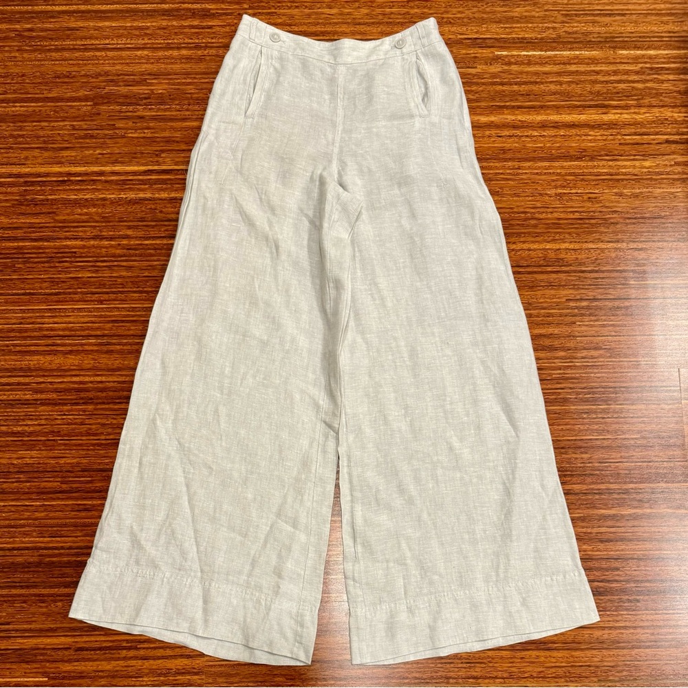 Poetry wide leg linen side zip pants size 4 US EUC